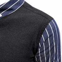 SKLS008 made men's casual long-sleeved shirt Striped stitching Shirt store side view